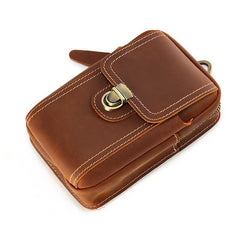 Cool Leather Men's Cell Phone Holster Belt Pouch Belt Bag Waist Bag For Men - imessengerbags