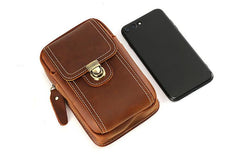 Cool Leather Men's Cell Phone Holster Belt Pouch Belt Bag Waist Bag For Men