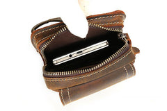 Cool Leather Men's Cell Phone Holster Belt Pouch Belt Bag Waist Bag For Men