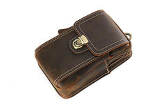 Cool Leather Men's Cell Phone Holster Belt Pouch Belt Bag Waist Bag For Men