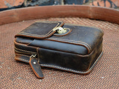 Cool Leather Men's Cell Phone Holster Belt Pouch Belt Bag Waist Bag For Men - imessengerbags