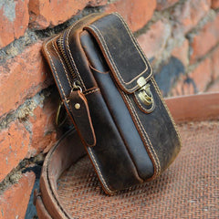 Cool Leather Men's Cell Phone Holster Belt Pouch Belt Bag Waist Bag For Men - imessengerbags