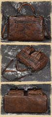 Vintage Leather Men's Small Messenger Bag Handbag Shoulder Bag For Men - imessengerbags