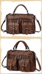 Vintage Leather Men's Small Messenger Bag Handbag Shoulder Bag For Men - imessengerbags