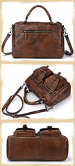 Vintage Leather Men's Small Messenger Bag Handbag Shoulder Bag For Men