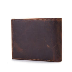 Cool Leather Mens Small Wallet billfold Trifold Wallet Front Pocket Wallet for Men - imessengerbags