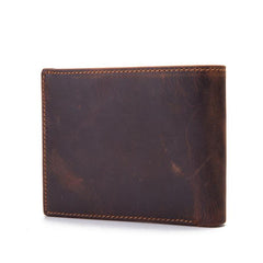 Cool Leather Mens Small Wallet billfold Trifold Wallet Front Pocket Wallet for Men