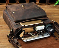 Cool Retro Leather Mens Tablet Messenger Bag Small Side Bag Messenger Bag For Men