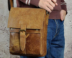 Cool Retro Leather Mens Tablet Messenger Bag Small Side Bag Messenger Bag For Men