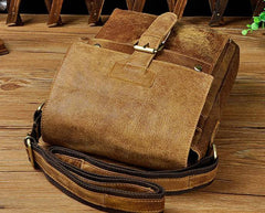 Cool Retro Leather Mens Tablet Messenger Bag Small Side Bag Messenger Bag For Men
