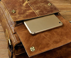 Cool Retro Leather Mens Tablet Messenger Bag Small Side Bag Messenger Bag For Men