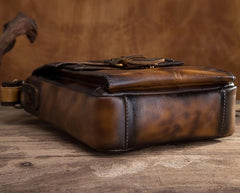Cool Retro Leather Mens Tablet Messenger Bag Small Side Bag Messenger Bag For Men