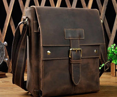 Cool Retro Leather Mens Tablet Messenger Bag Small Side Bag Messenger Bag For Men