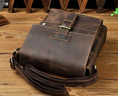 Cool Retro Leather Mens Tablet Messenger Bag Small Side Bag Messenger Bag For Men