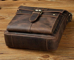 Cool Retro Leather Mens Tablet Messenger Bag Small Side Bag Messenger Bag For Men
