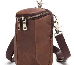 Cool Retro Mens Leather One Shoulder Backpack Chest Bag Sling Bags For Men
