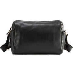 Cool Small Leather Black Mens Messenger Bags Shoulder Bags  for Men