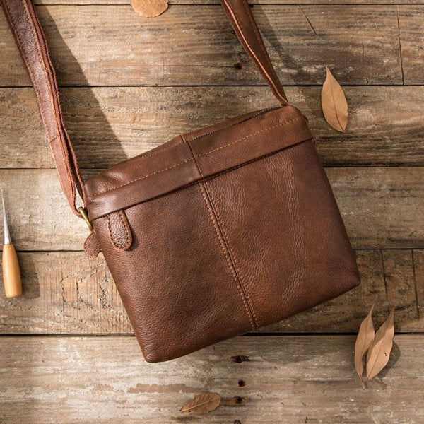 Cool Small Leather Black Mens Messenger Bags Shoulder Bags  for Men - imessengerbags