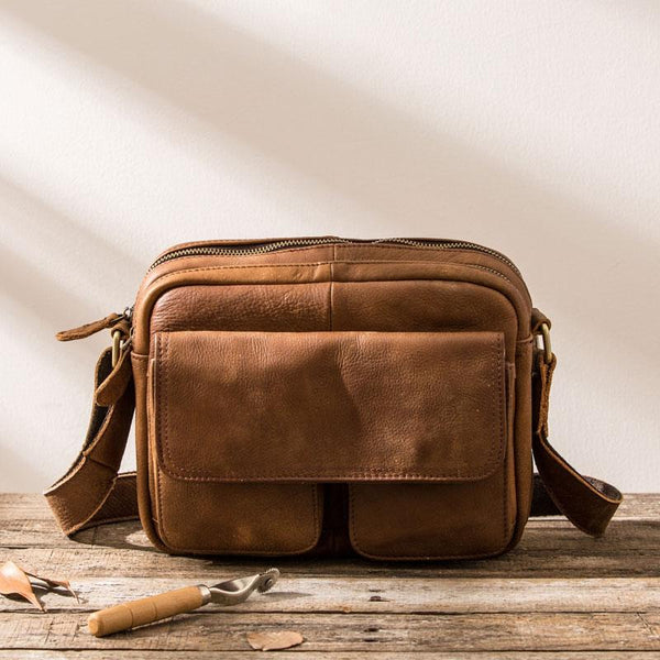 Cool Small Leather Mens Messengers Bag Shoulder Bag for Men - imessengerbags