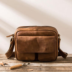 Cool Small Leather Mens Messengers Bag Shoulder Bag for Men