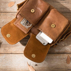 Cool Small Leather Mens Shoulder Bags Messengers Bag for Men