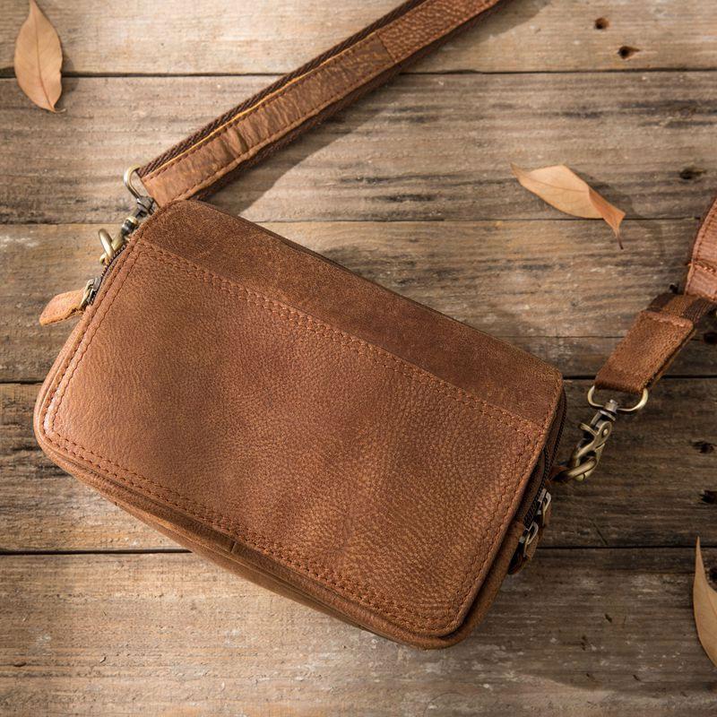 Handmade Leather Mens Box Bag Small Shoulder Bag Messenger Bag for Men –  imessengerbags