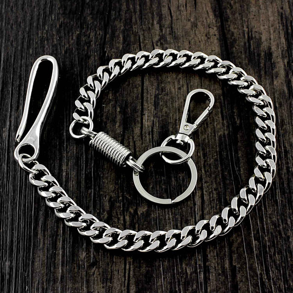 Cool Silver Stainless Steel Mens Wallet Chain Pants Chain Biker Wallet Chain For Men - imessengerbags