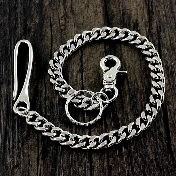 Cool Silver Stainless Steel Mens Biker Wallet Chain Wallet Chain Pants Chain For Men - imessengerbags