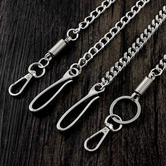 Cool Silver Stainless Steel Mens Biker Wallet Chain Wallet Chain Pants Chain For Men - imessengerbags