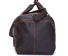 Cool Vintage Coffee Black Leather Mens Overnight Bags Travel Bags Weekender Bags For Men