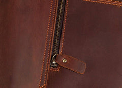 Cool Vintage Dark Brown Leather Mens Courier Bags Small Side Bags Messenger Bag For Men