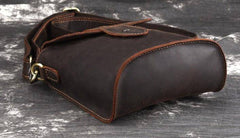 Cool Vintage Brown Leather Mens Tablet Messenger Bag Small Side Bag Messenger Bags For Men - imessengerbags