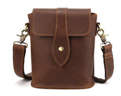 Cool Vintage Brown Leather Mens Tablet Messenger Bag Small Side Bag Messenger Bags For Men - imessengerbags