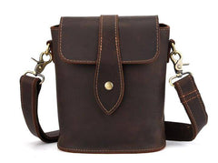 Cool Vintage Brown Leather Mens Tablet Messenger Bag Small Side Bag Messenger Bags For Men - imessengerbags