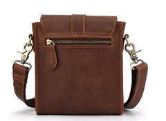 Cool Vintage Brown Leather Mens Tablet Messenger Bag Small Side Bag Messenger Bags For Men - imessengerbags