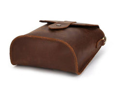 Cool Vintage Brown Leather Mens Tablet Messenger Bag Small Side Bag Messenger Bags For Men - imessengerbags