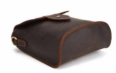 Cool Vintage Brown Leather Mens Tablet Messenger Bag Small Side Bag Messenger Bags For Men - imessengerbags