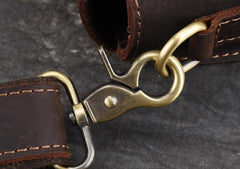 Cool Vintage Brown Leather Mens Tablet Messenger Bag Small Side Bag Messenger Bags For Men - imessengerbags