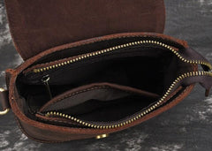Cool Vintage Brown Leather Mens Tablet Messenger Bag Small Side Bag Messenger Bags For Men - imessengerbags