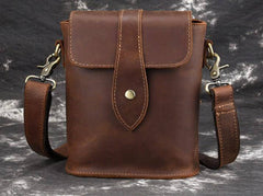 Cool Vintage Brown Leather Mens Tablet Messenger Bag Small Side Bag Messenger Bags For Men - imessengerbags