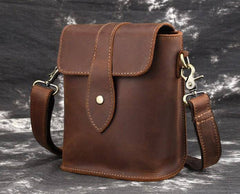 Cool Vintage Brown Leather Mens Tablet Messenger Bag Small Side Bag Messenger Bags For Men - imessengerbags