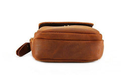 Cool Vintage Dark Brown Leather Mens Belt Pouch Small Side Bag Messenger Bag For Men - imessengerbags