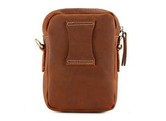 Cool Vintage Dark Brown Leather Mens Belt Pouch Small Side Bag Messenger Bag For Men - imessengerbags