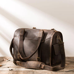 Cool Vintage Leather Mens Weekender Bag Travel Bags Shoulder Bags for men - imessengerbags