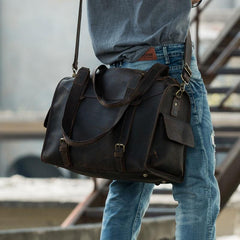 Cool Vintage Leather Mens Weekender Bag Travel Bags Shoulder Bags for men - imessengerbags