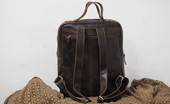 Cool Vintage Mens Leather School Backpack Satchel Backpack Leather Travel Backpack for Men