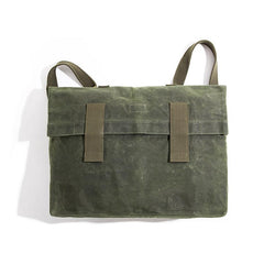 Cool Waxed Canvas Mens Green Military Courier Bag Postman Bag Backpack Large Side Bag For Men - imessengerbags