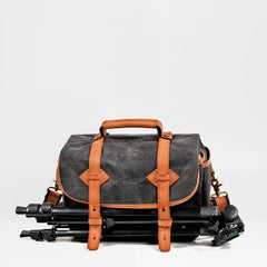 Cool Waxed Canvas Leather Mens Casual Messenger Bag DSLR Camera Bag Side Bag For Men - imessengerbags