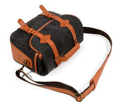 Cool Waxed Canvas Leather Mens Casual Messenger Bag DSLR Camera Bag Side Bag For Men - imessengerbags
