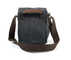 Cool Waxed Canvas Leather Mens Casual Waterproof Small Side Bag SLR Camera Bag Side Bag For Men - imessengerbags